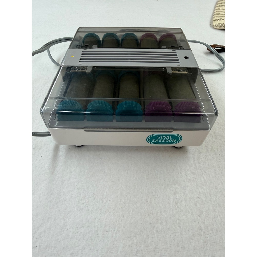 Vidal Sassoon VS 371 Hairsetter Dual Voltage Travel Hot Rollers 10 Flocked Pins